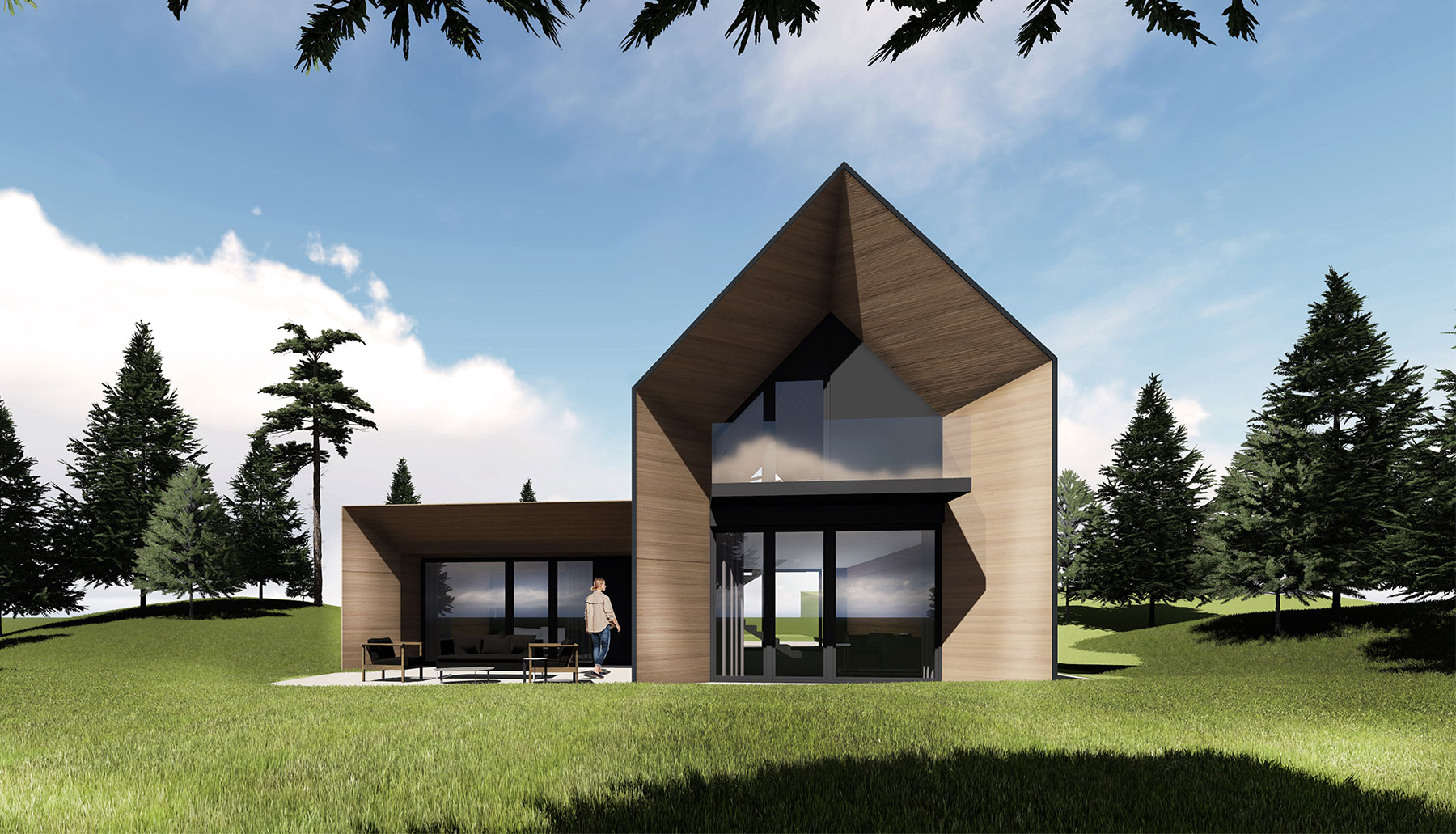 Maison d'architecte en ossature bois entre Thann et Cernay près de Mulhouse